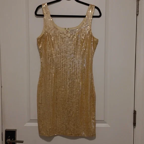 Papell Boutique Dresses | Papell Boutique Evening Sequins Dress 12 | Color: Yellow | Size: 12 | Betsykirk's Closet